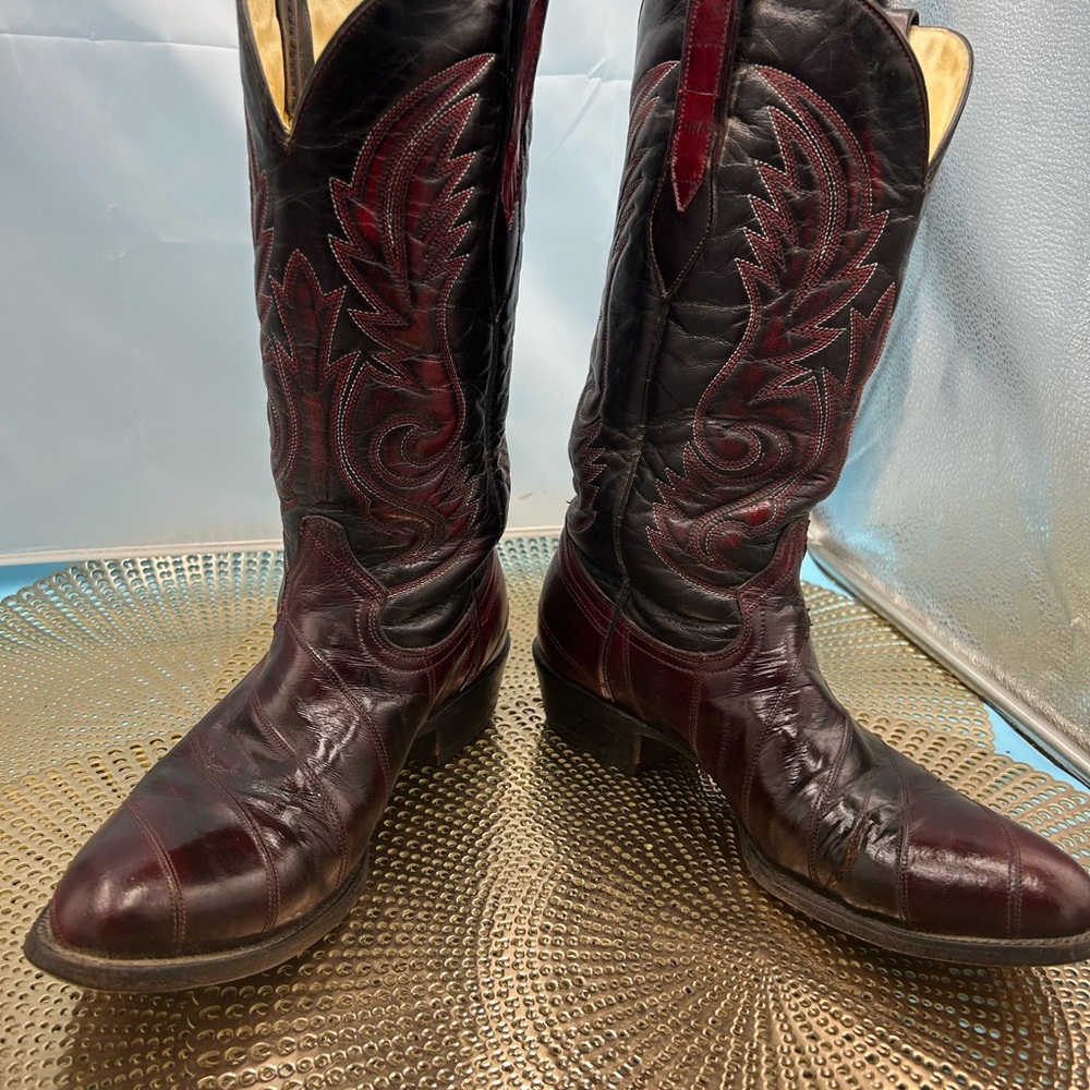 Corral men 8.5 exotic eel skin cowboy boots